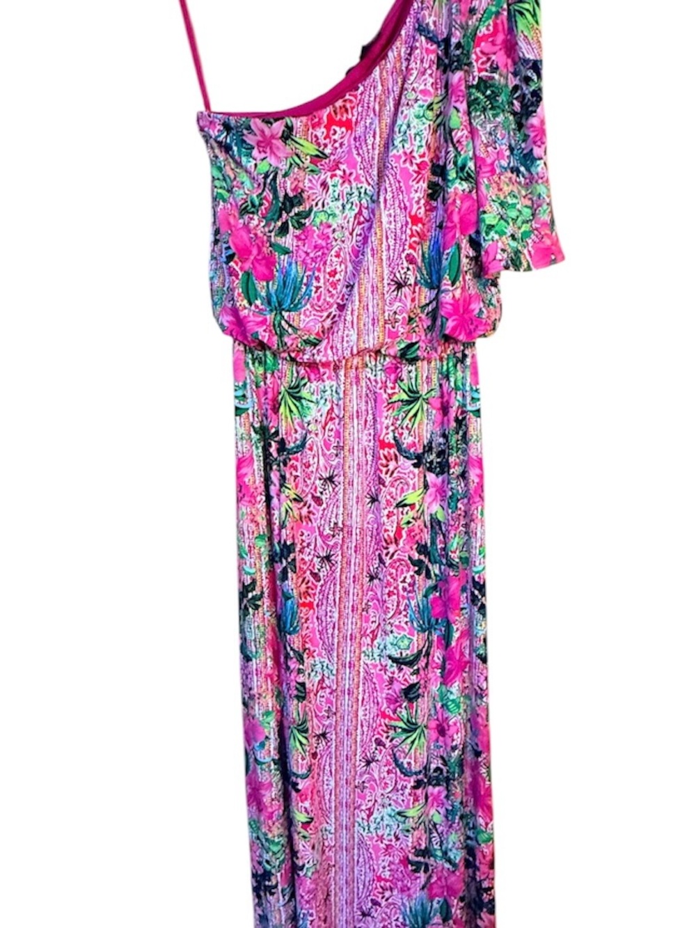 INC International Concepts Pink Floral One-Shoulder Maxi Dress